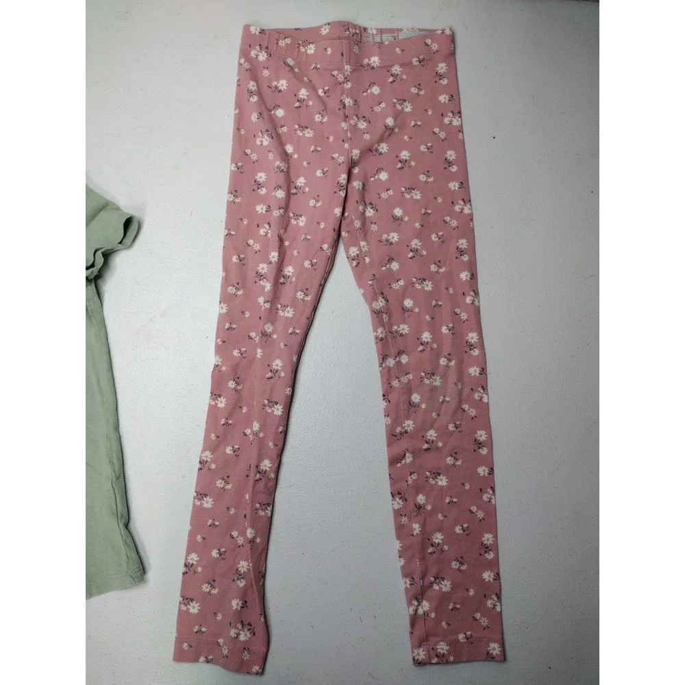 OshKosh B'gosh Girls Sage Green Be Kind Shirt Wonder Nation Floral Leggings 6 6X
